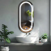 Espejo LED Ovalado | Botones táctiles | Función antivaho | Luz blanca fría - Reyze Seria Salono Model 1